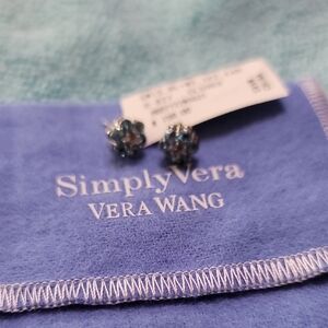 Simply Vera Vera Wang Teal Floral Earrings
